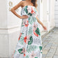 Printed Layered Strapless Maxi Dress