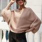 Horizontal Ribbing Dolman Sleeve Sweater