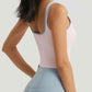 Contrast Square Neck Cropped Sports Tank