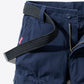 Button and Zip Closure Belted Cargo Shorts
