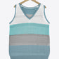 Striped Openwork V-Neck Knit Tank