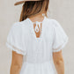 Lace Trim V-Neck Tied Peplum Blouse