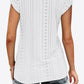 Eyelet Contrast V-Neck Tee