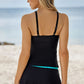 Two-Tone Sweetheart Neck Two-Piece Swimsuit