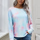 Tie-Dye Boat Neck Batwing Sleeve Tee