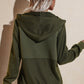 Quilted Patchwork  Button Sweatshirt Hoodie