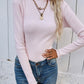 Frill Trim Rib-Knit Sweater
