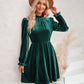 Long Flounce Sleeve A-Line Dress