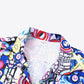 Full Size Printed Button-Up Curved Hem Shirt