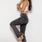 Two-Button Flare Jeans