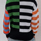 Split Stripes Rib-Knit Sweater