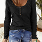 Button Front Scoop Neck Top
