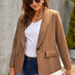 Lapel Collar Button Pocket Blazer