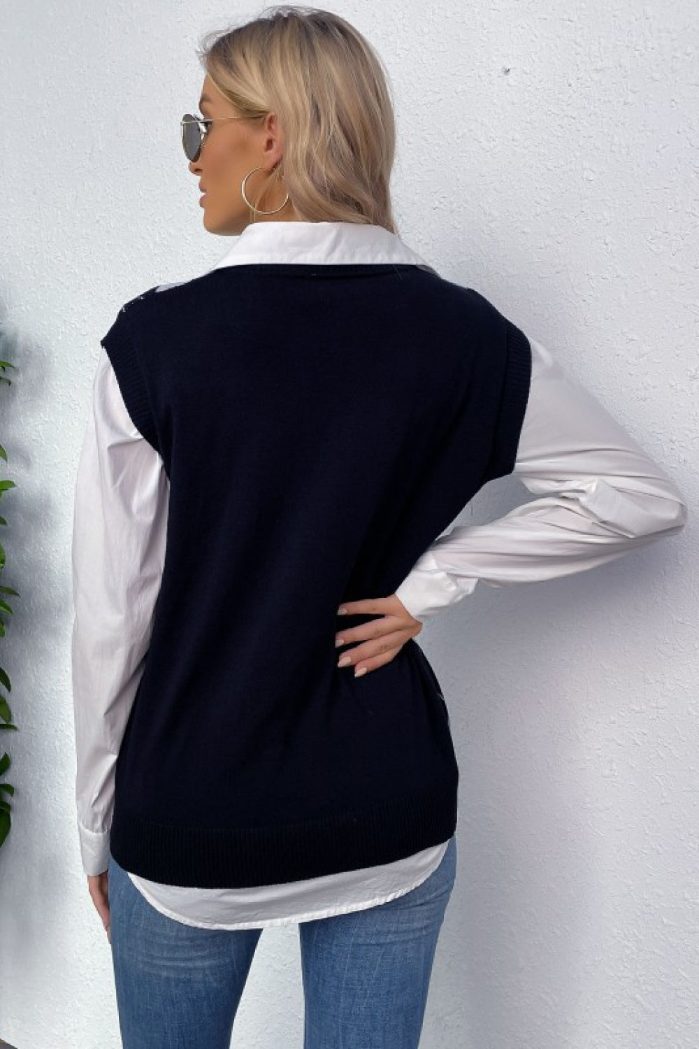 Argyle V-Neck Thermal Sweater Vest