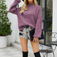 Rib-Knit Dropped Shoulder Mock Neck Sweater