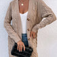 Cable-Knit Button Down Duster Cardigan