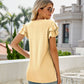 Eyelet Layered Flutter Sleeve V-Neck Top
