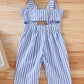 Kids Striped Cutout Sleeveless Jumpsuit