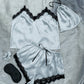 Lace Trim Cami, Shorts, Eye Mask, Scrunchie, and Bag Pajama Set