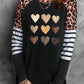 Heart Striped Long Raglan Sleeve Tee