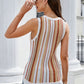 Striped Scalloped Hem Knit Tank