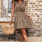 Leopard Print Butterfly Sleeve Tiered Dress