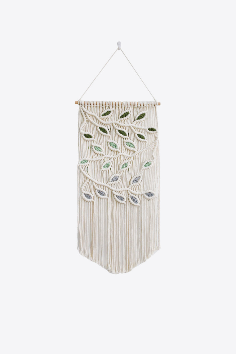 Contrast Leaf Fringe Macrame Wall Hanging