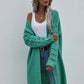 Horizontal Ribbing Open Front Duster Cardigan