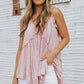 Foil Frill Trim Sleeveless Top