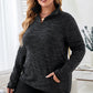 Plus Size Heathered Quarter Zip Pullover
