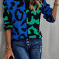 Cozy Weekends Leopard Ribbed Trim Dropped Shoulder Sweater