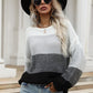 Color Block Chunky Knit Sweater