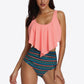 Two-Tone Ruffled Two-Piece Swimsuit