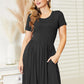 Ninexis Full Size Short Sleeve Dress with Pockets