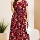 Plus Size Printed Round Neck Short Sleeve Maxi Dress