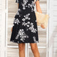 Crisscross Round Neck Short Sleeves Mini Dress
