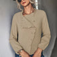 Frill Trim Button Down Long Sleeve Top