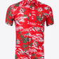 Tropical Print Button-Up Beach Shirt
