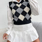 Argyle V-neck Knitted Vest