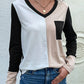 Spliced Long Sleeve Tee with Pocket
