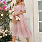 Off-Shoulder Tied Cutout Dress