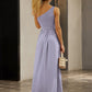 One-Shoulder Belted Front Split Dress