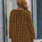 Plaid Tie Neck Long Sleeve Blouse