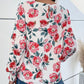 Floral Long Puff Sleeve Round Neck Blouse