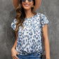 Leopard Layered Flutter Sleeve Tee Shirt