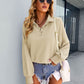 Quarter-Snap Collared Raglan Sleeve Sweatshirt