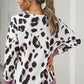 Animal Print Dropped Shoulder Top