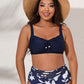 Plus Size Printed Gathered Detail Bikini Set