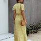 Floral Tied Flutter Sleeve Surplice Dress