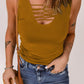 Strappy Detail Scoop Neck Tank Top